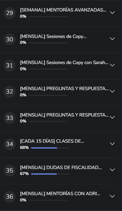Dashboard de Partner 360 con los bloques 29 al 36 incluyendo mentorías recurrentes