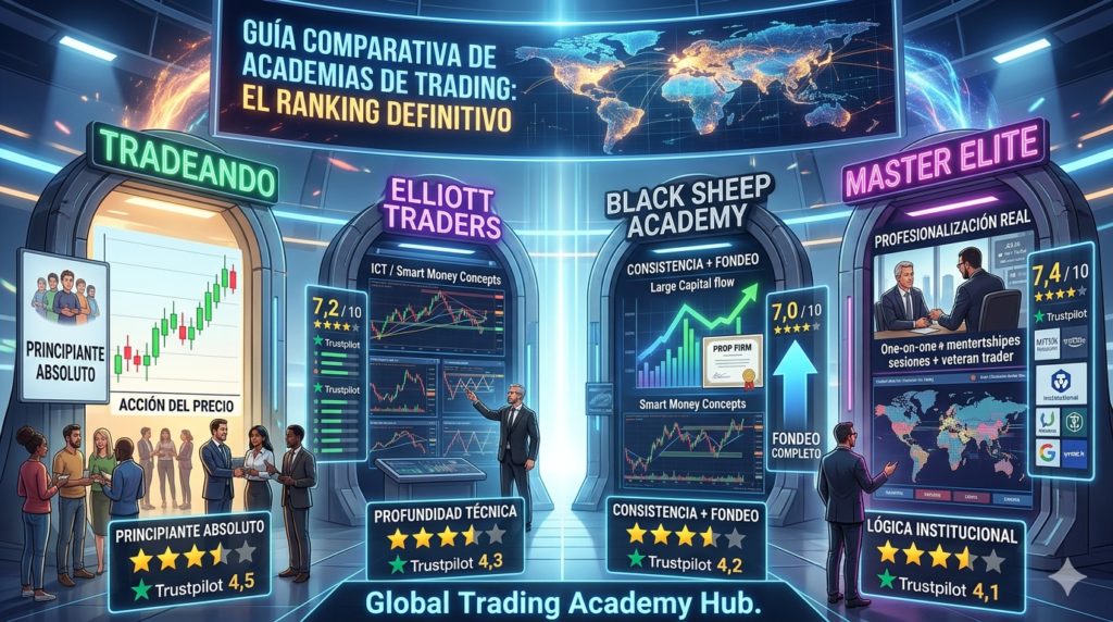 Las mejores academias de trading en España frente a frente