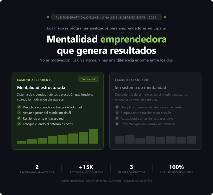 mejores cursos de mentalidad y emprendimiento 2026 - programas analizados para emprendedores en España