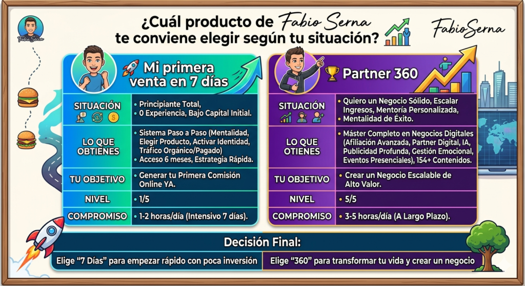 Cuál producto Fabio Serna elegir según situación