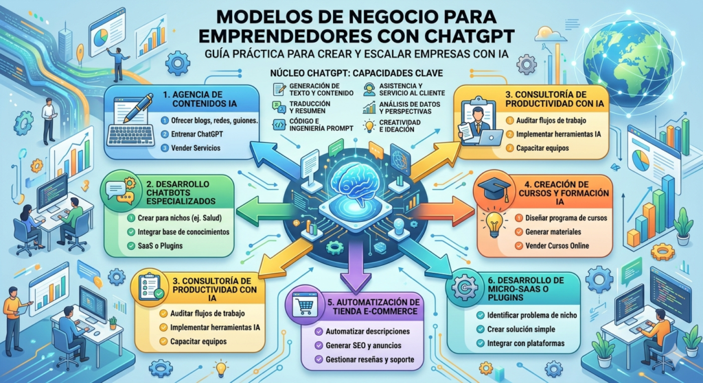 "modelos de negocio con chatgpt para emprendedores - servicios productos y automatización"