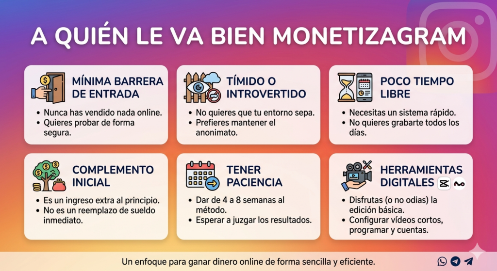 Para quién es adecuado Monetizagram