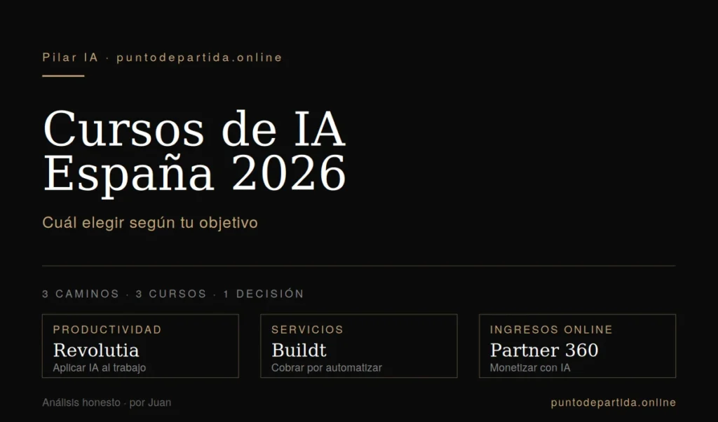 Mejores cursos de IA en España 2026 con los 3 caminos según objetivo