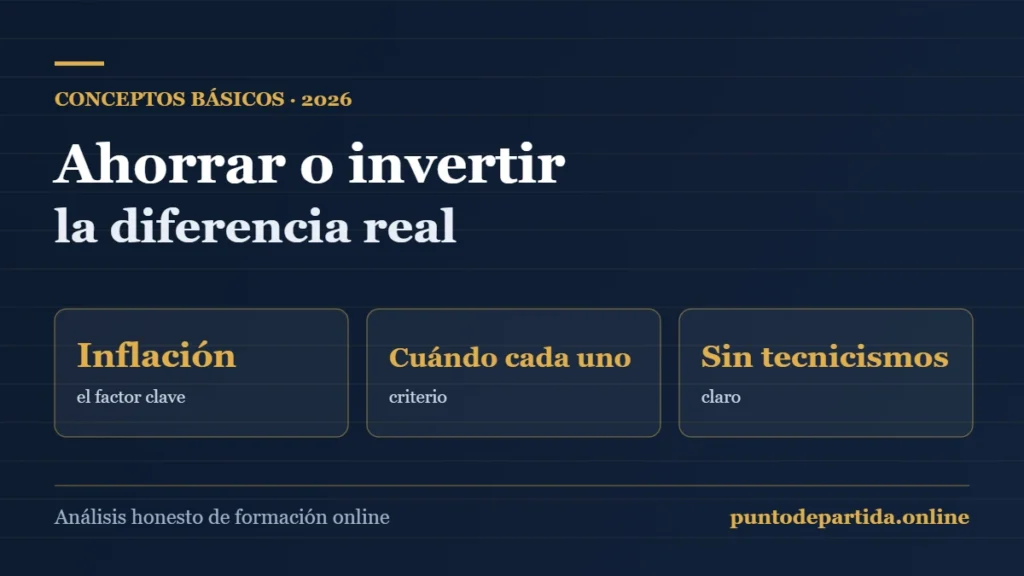 Ahorrar frente a invertir: la diferencia real explicada sin tecnicismos