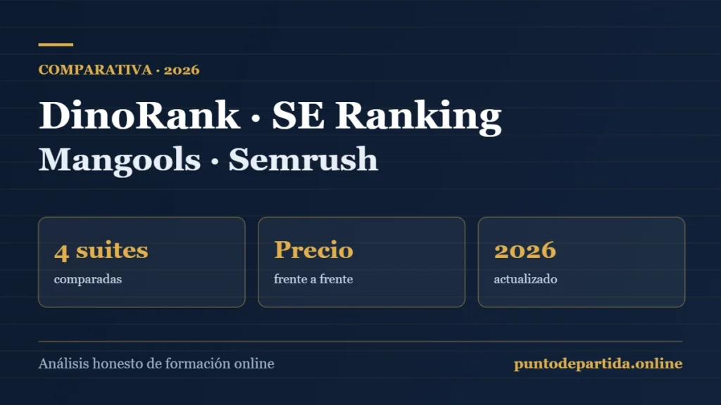 Comparativa de herramientas SEO en 2026: DinoRank, SE Ranking, Mangools y Semrush