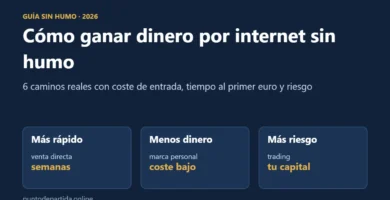 Cómo ganar dinero por internet sin humo: 6 caminos reales con coste, tiempo al primer euro y riesgo