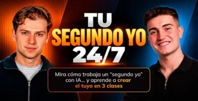 Jordi Segura y Armand Pujadó en el banner del evento gratuito Tu Segundo Yo 24/7 de CenteIA
